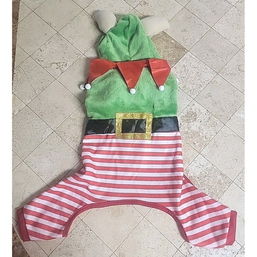 LuvGear Santa Helper Elf Dog Costume Size MED